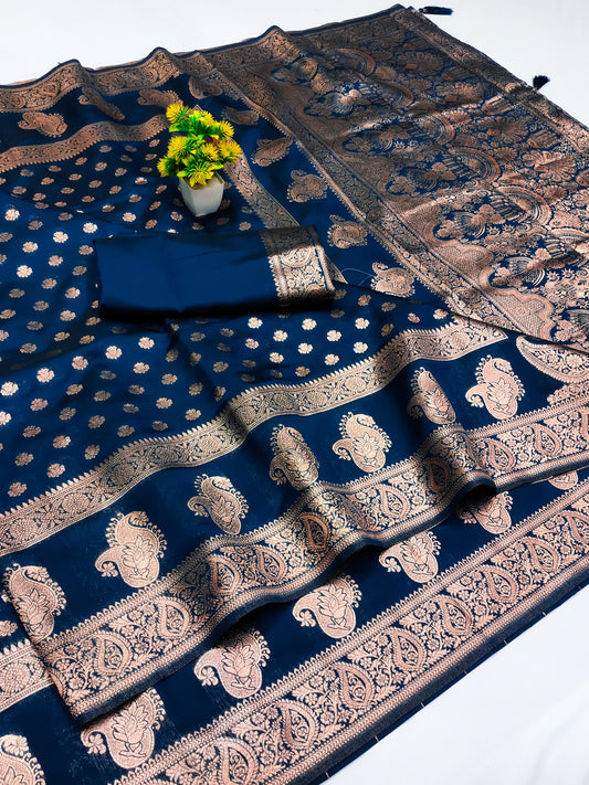 Soft Silk Saree with Butha Box Design