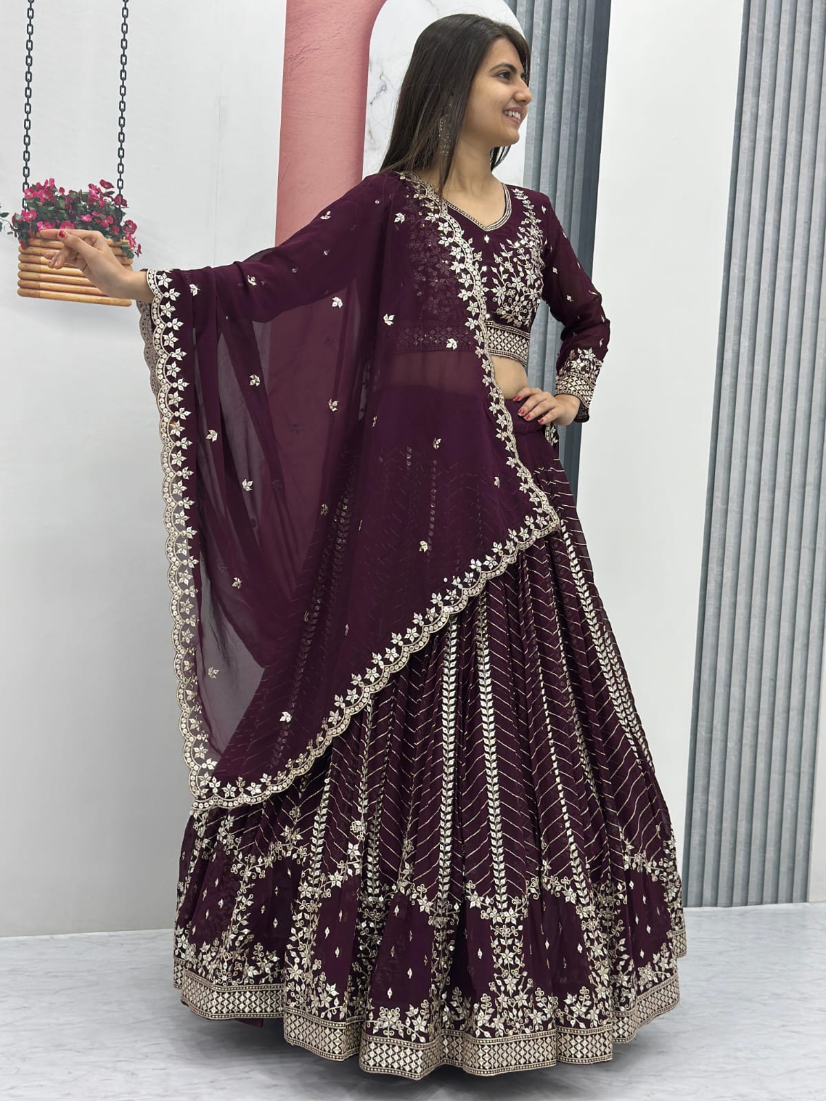 Premium Quality Embroidered Georgette Lehenga Choli