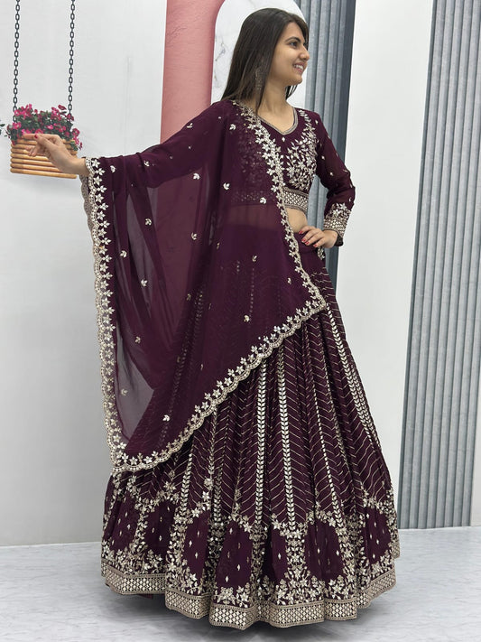Premium Quality Embroidered Georgette Lehenga Choli