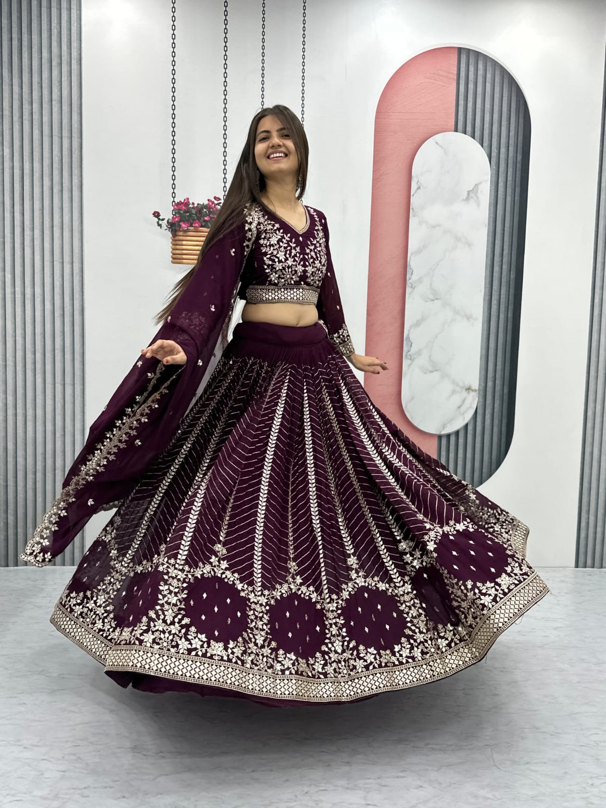 Premium Quality Embroidered Georgette Lehenga Choli