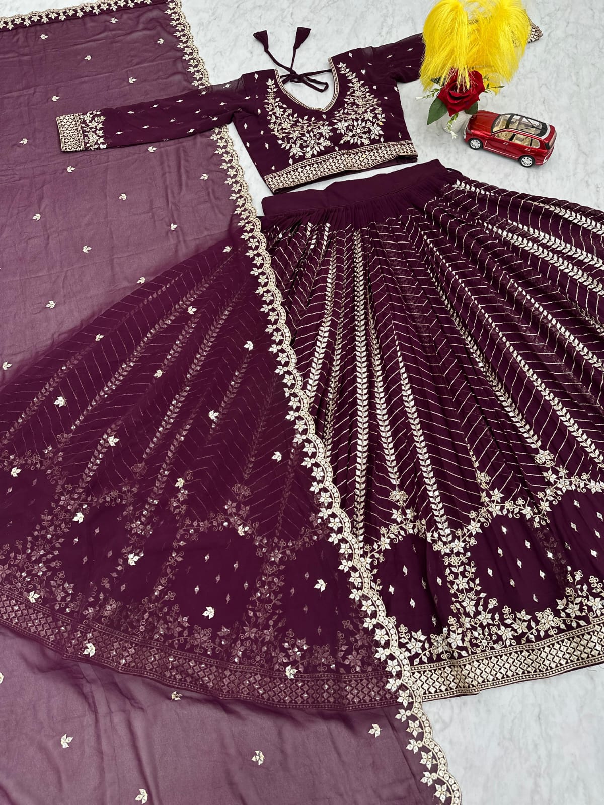 Premium Quality Embroidered Georgette Lehenga Choli