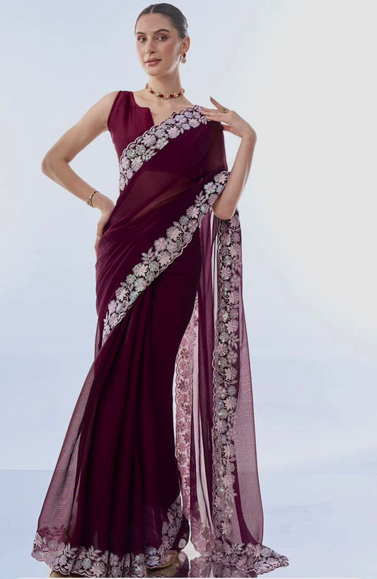 Designer sequins georgette saree