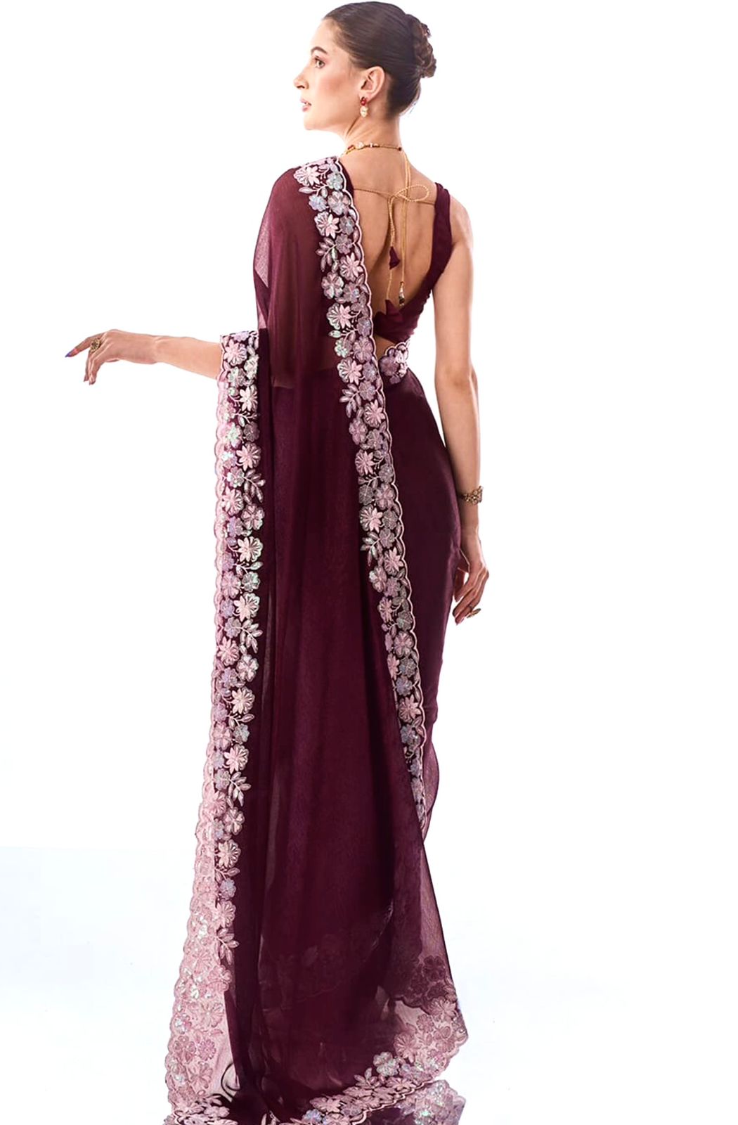 Designer sequins georgette saree
