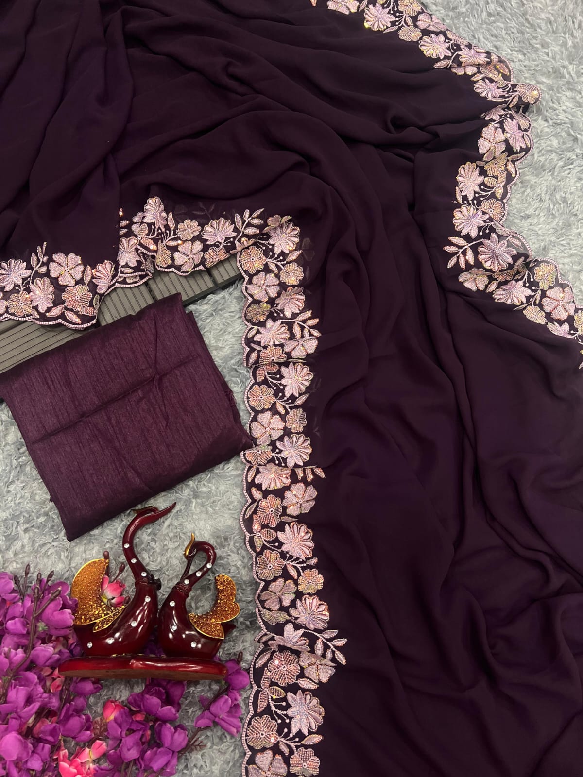 Designer sequins georgette saree