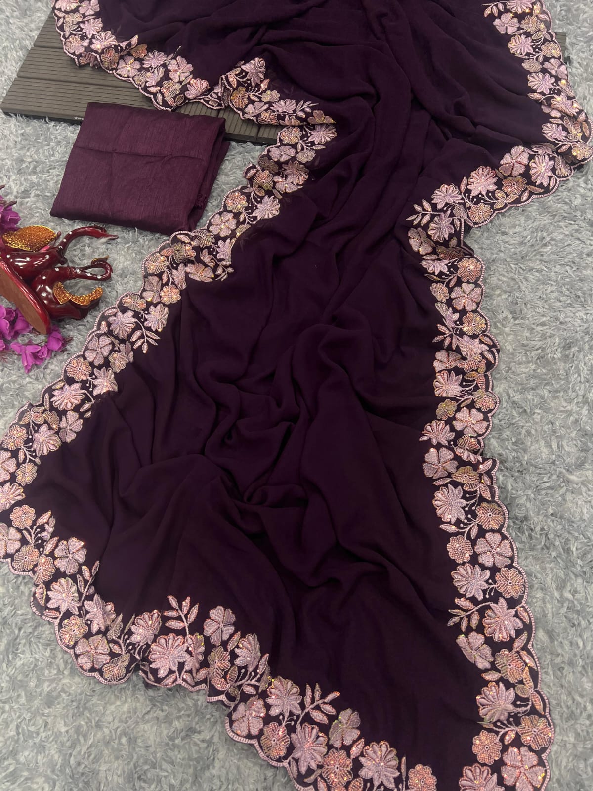 Designer sequins georgette saree