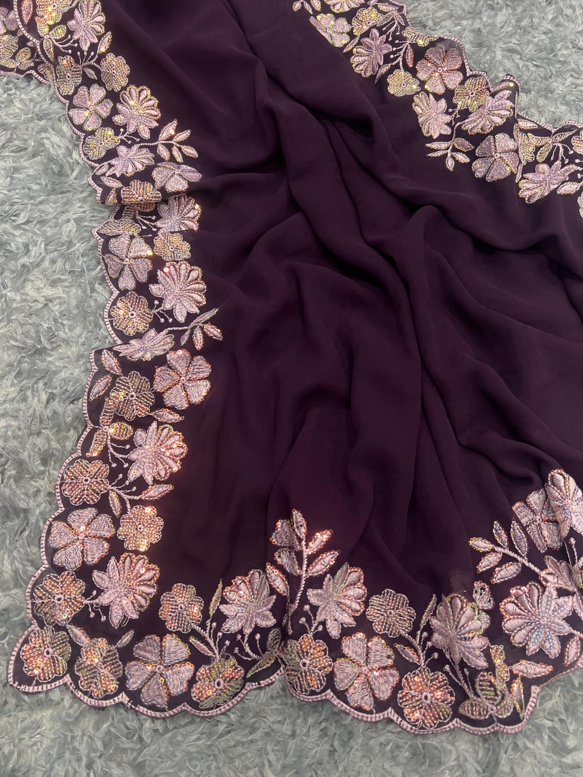 Designer sequins georgette saree