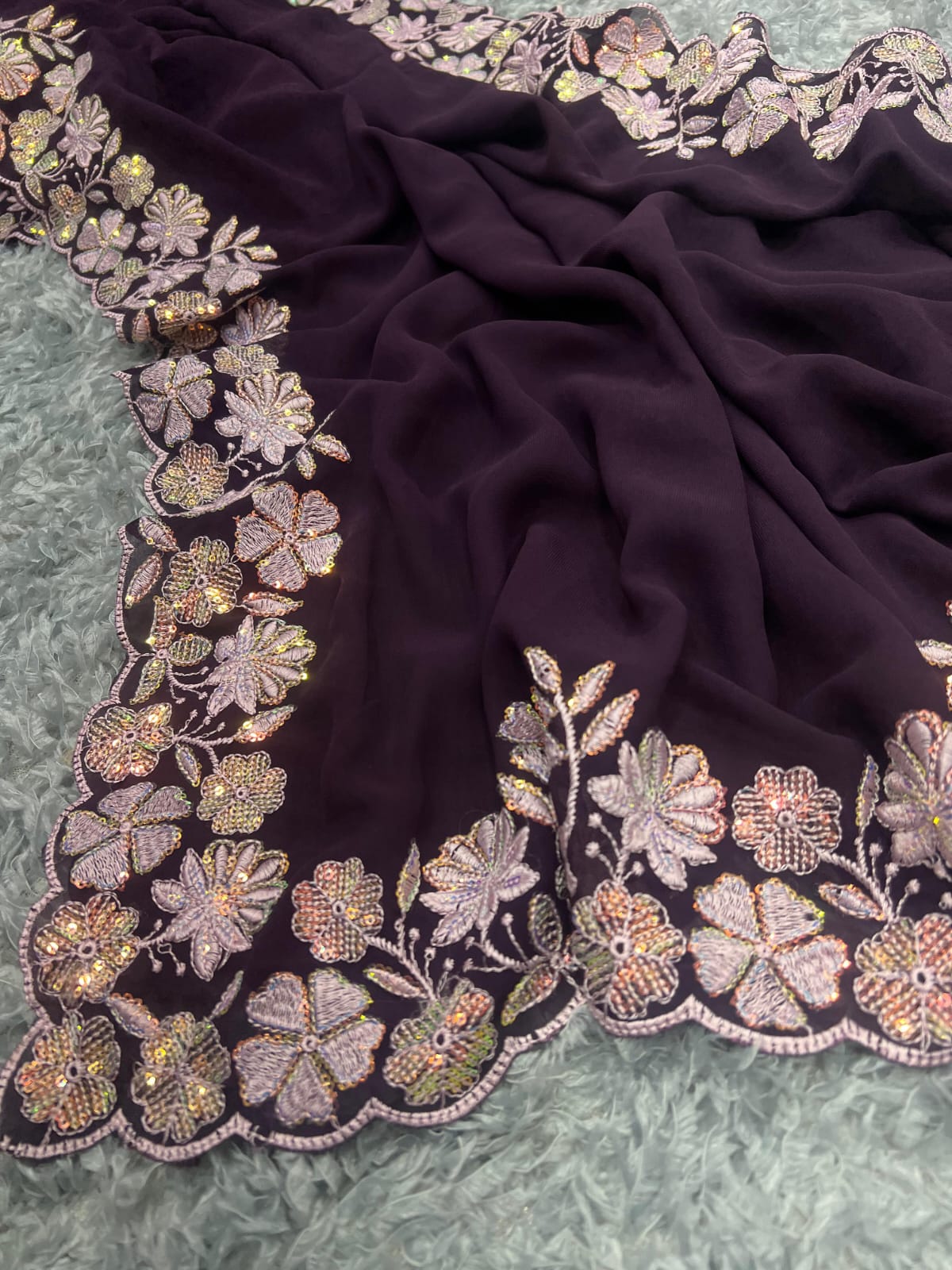 Designer sequins georgette saree