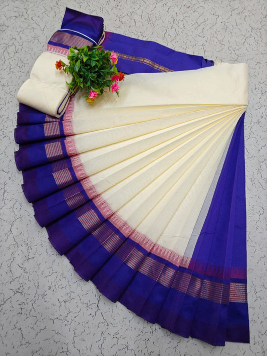 Korvai Border Silk Cotton Saree