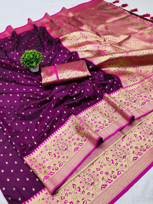 Soft Silk Saree with Zari Weaving