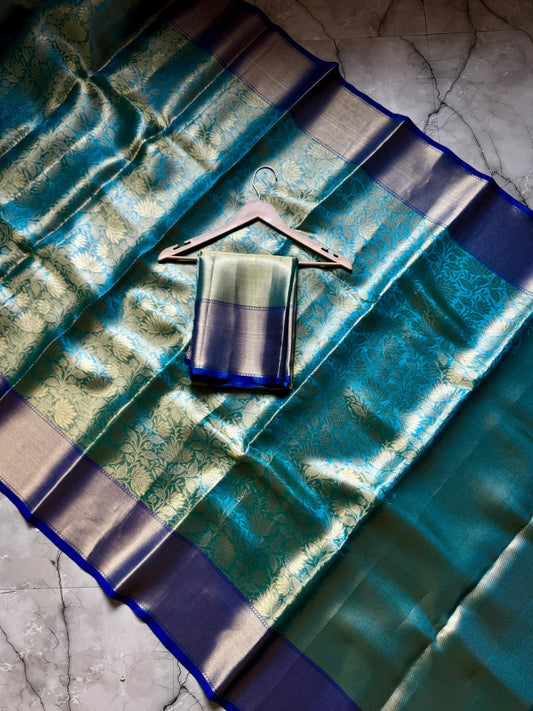 Semi Kanchivaram Same Pallu Silk Saree