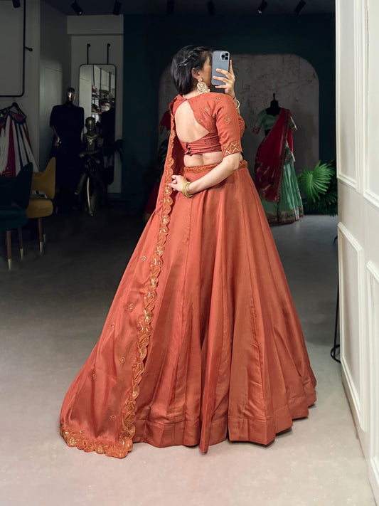 Korean Pure Tussar Lehenga Choli
