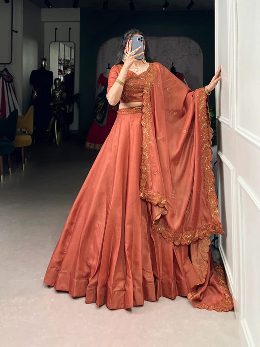 Korean Pure Tussar Lehenga Choli