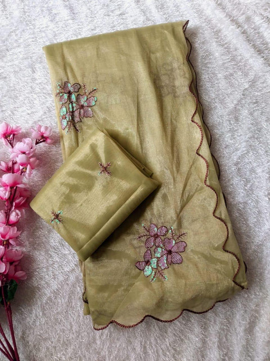 Jimmy Choo Fabric Saree with Sequence Embroidery work