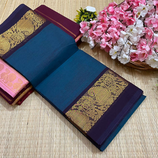 Fancy Border Chettinad 100% Pure Cotton Sarees