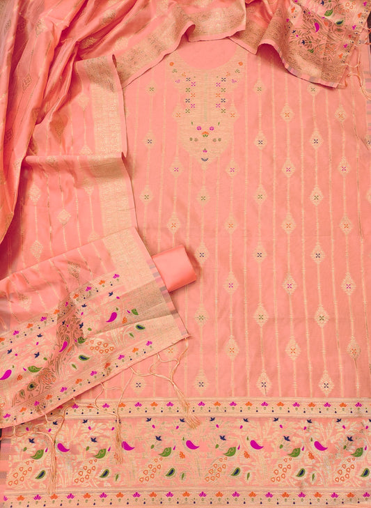 Unstitched Banarasi Silk Suit Fabric