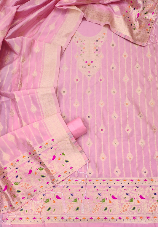 Unstitched Banarasi Silk Suit Fabric