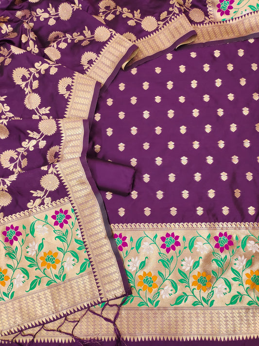 Unstitched Banarasi Silk Suit Fabric