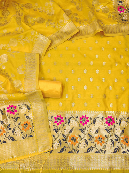 Unstitched Banarasi Silk Suit Fabric