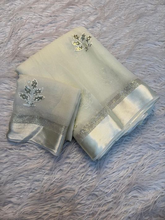 Pure Viscose Georgette Saree with Embroidery