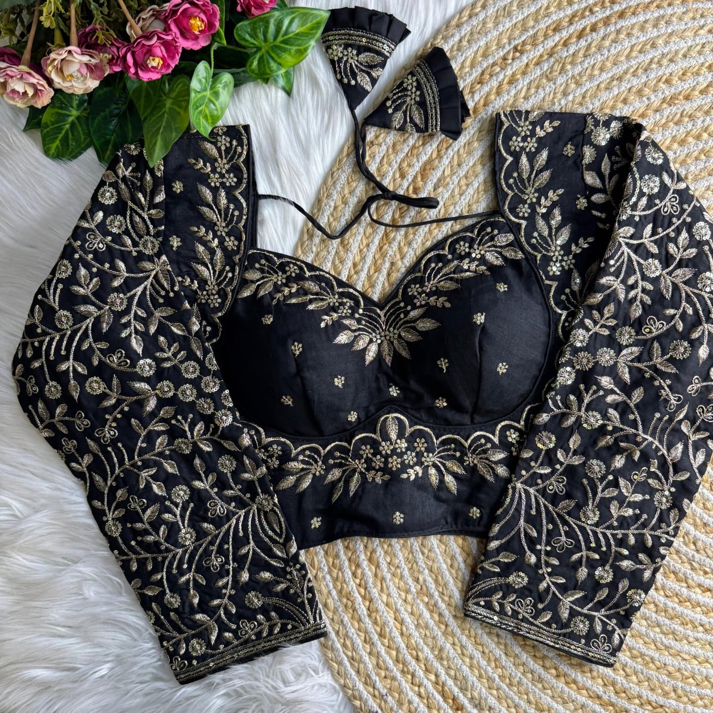 Pure Vichitra Silk Heavy Zari Embroidery Blouse