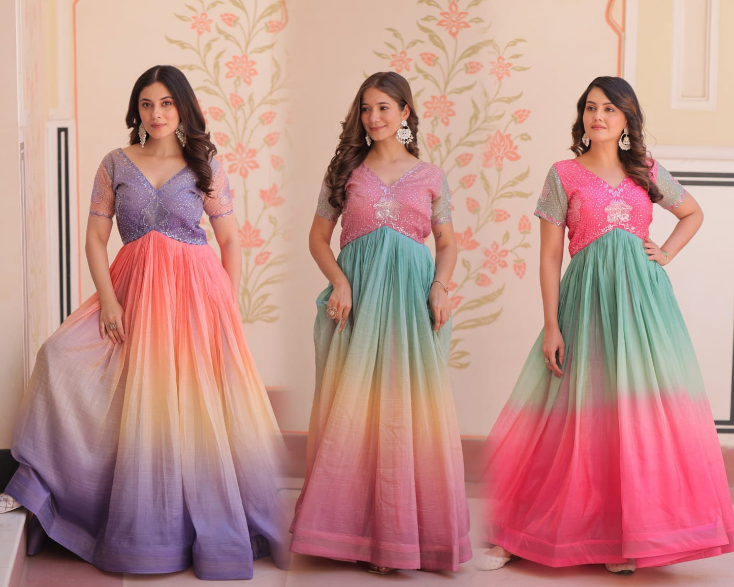 Premium Readymade Designer Embroidered Gown