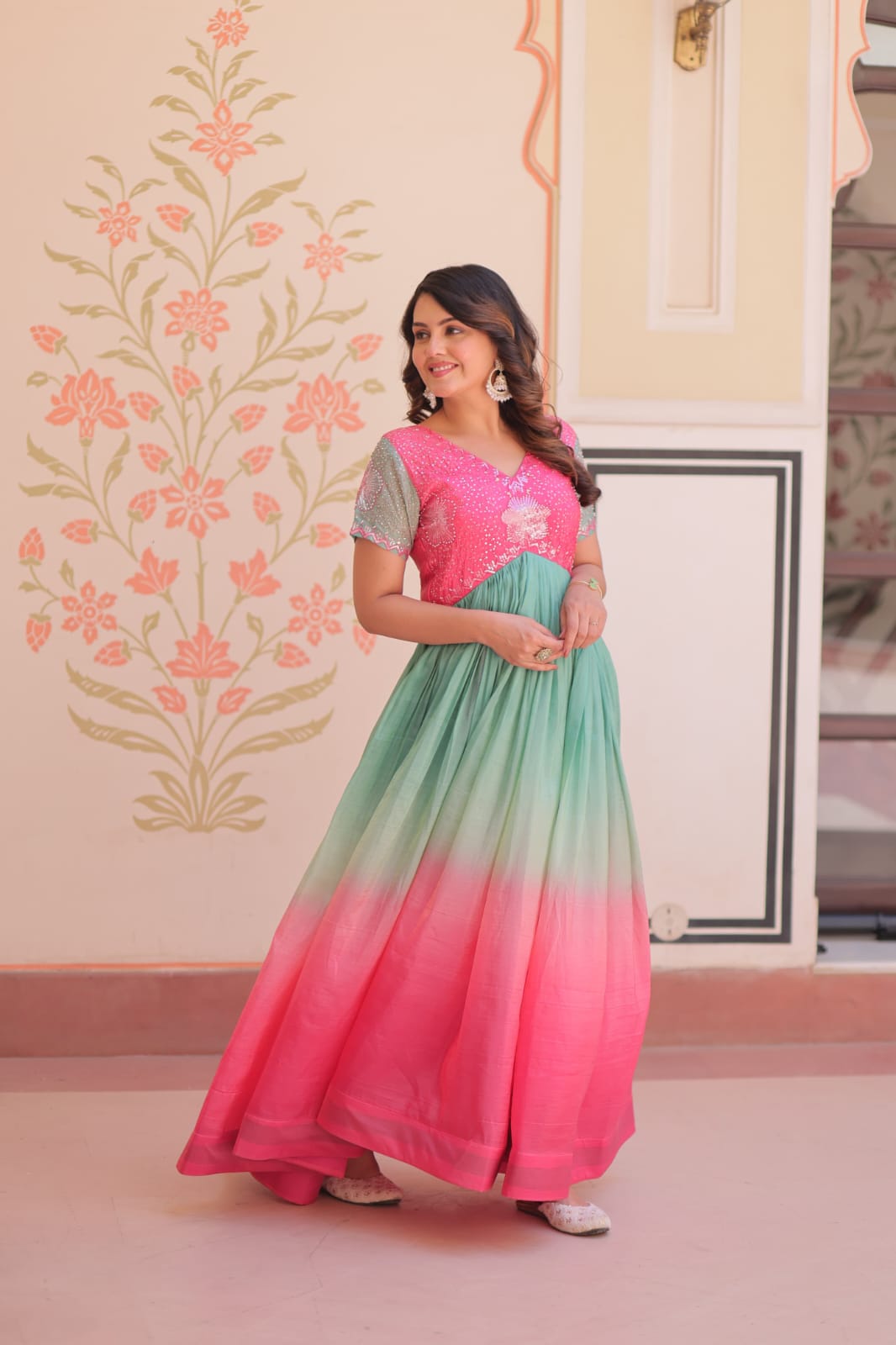 Premium Readymade Designer Embroidered Gown