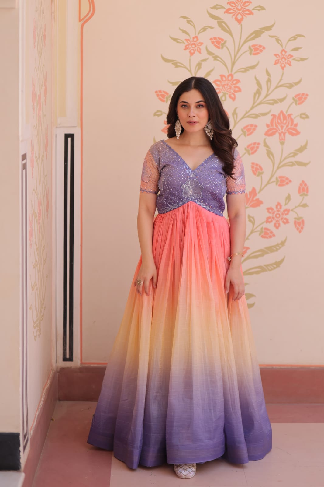 Premium Readymade Designer Embroidered Gown