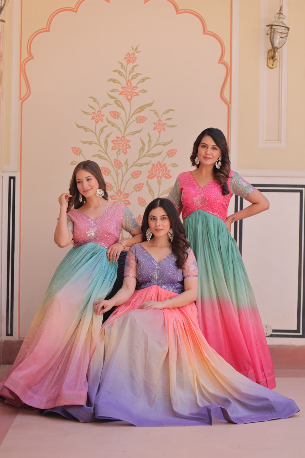 Premium Readymade Designer Embroidered Gown