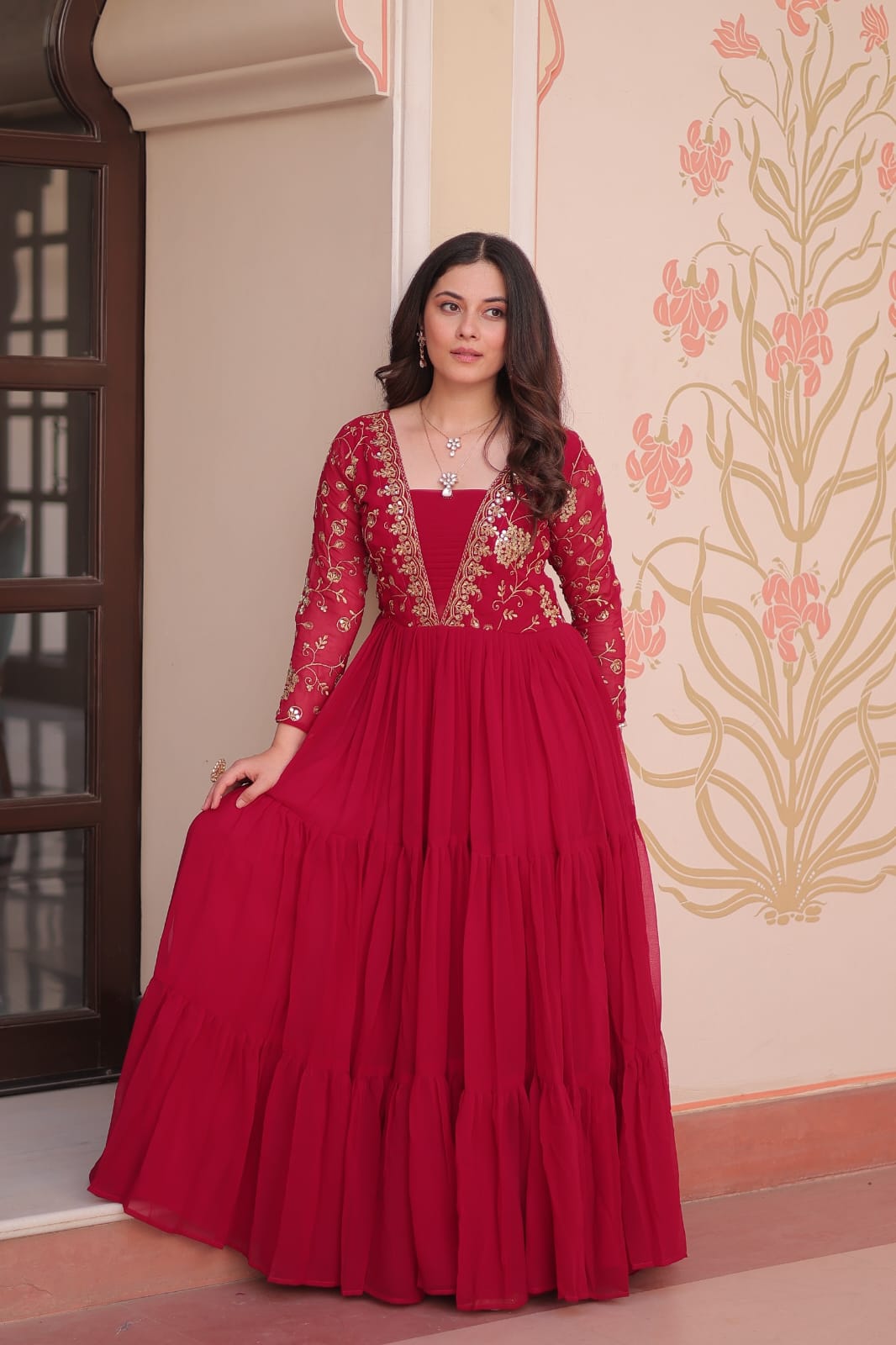 Premium Designer Readymade Embroidered Gown
