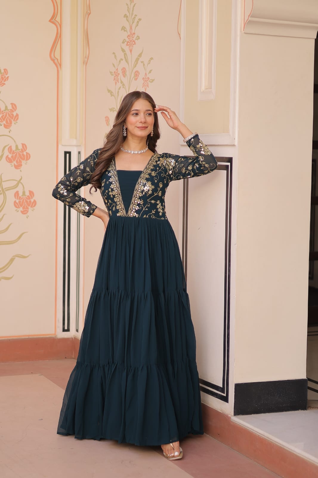 Premium Designer Readymade Embroidered Gown