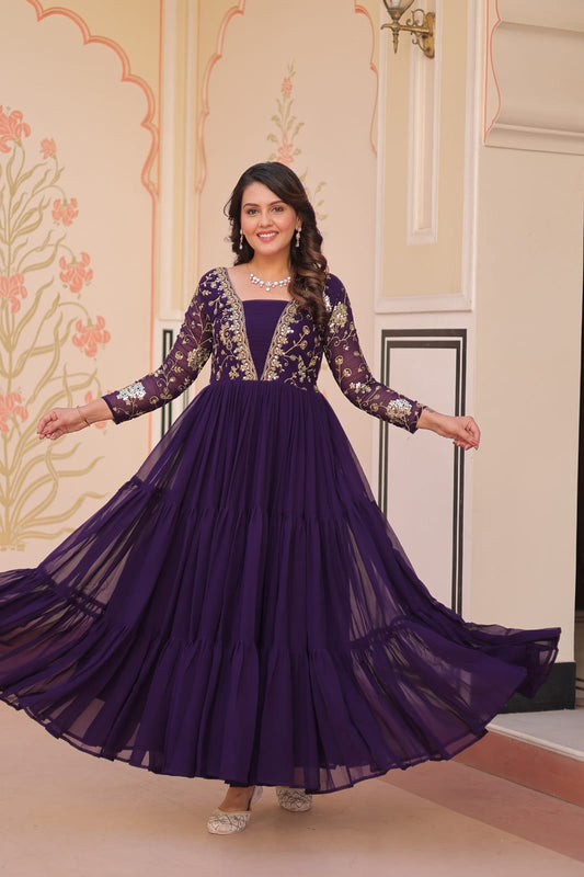 Premium Designer Readymade Embroidered Gown