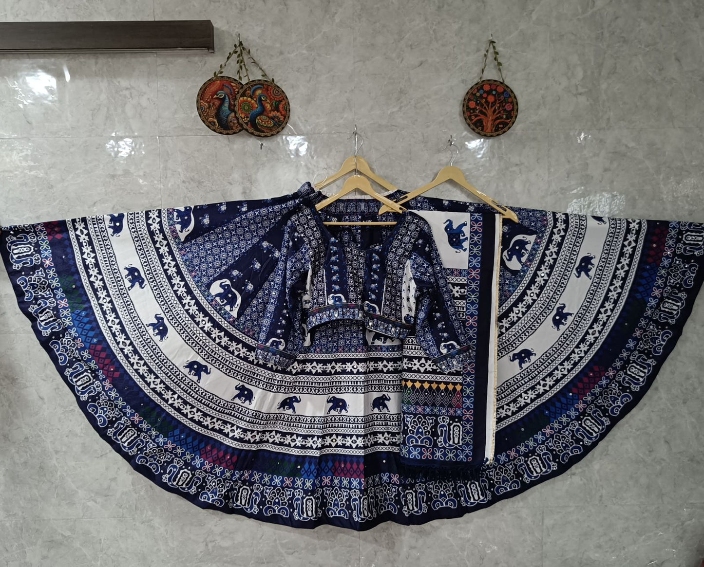 Premium Sartin With Digital Print Figure Design Chaniya Choli