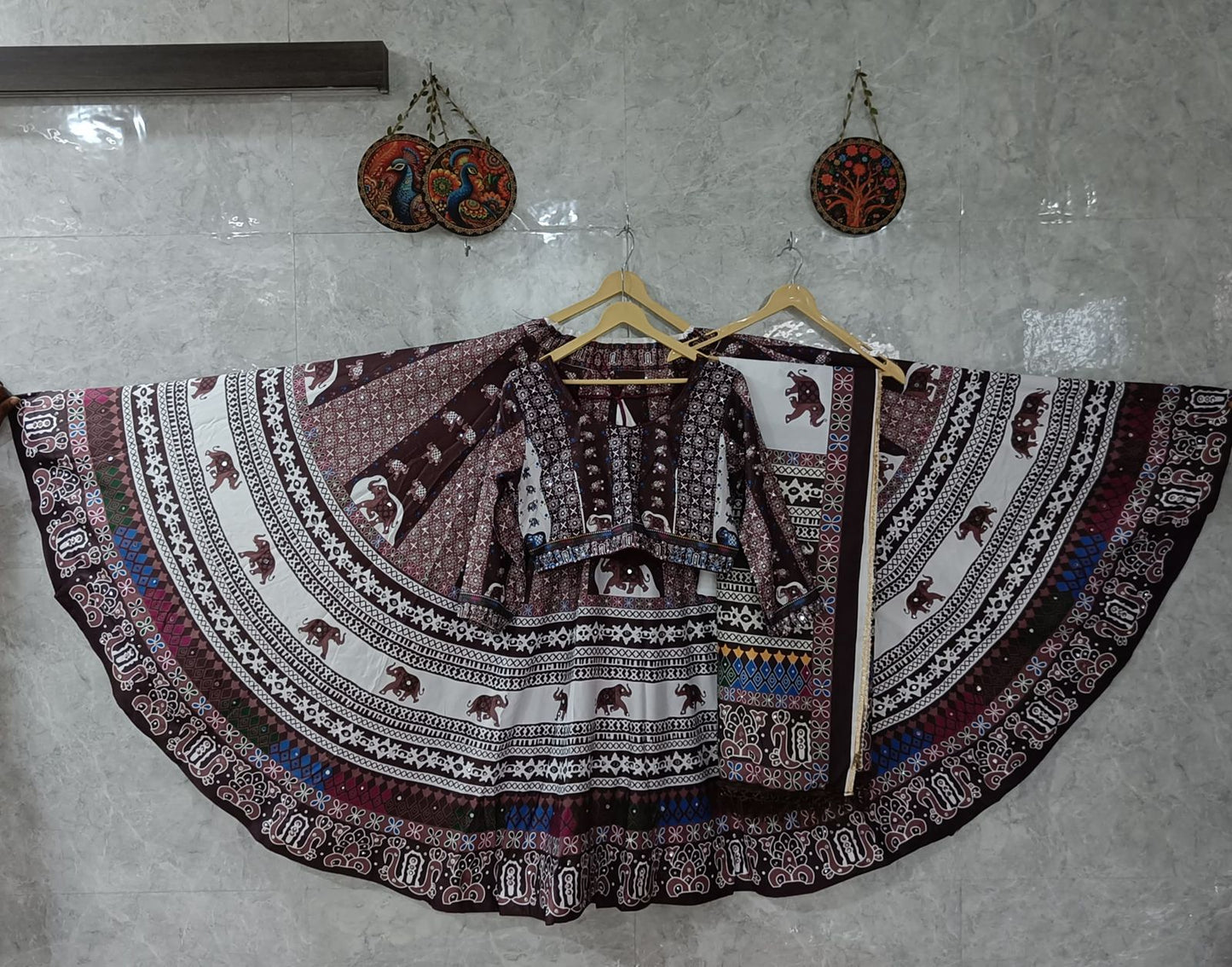 Premium Sartin With Digital Print Figure Design Chaniya Choli