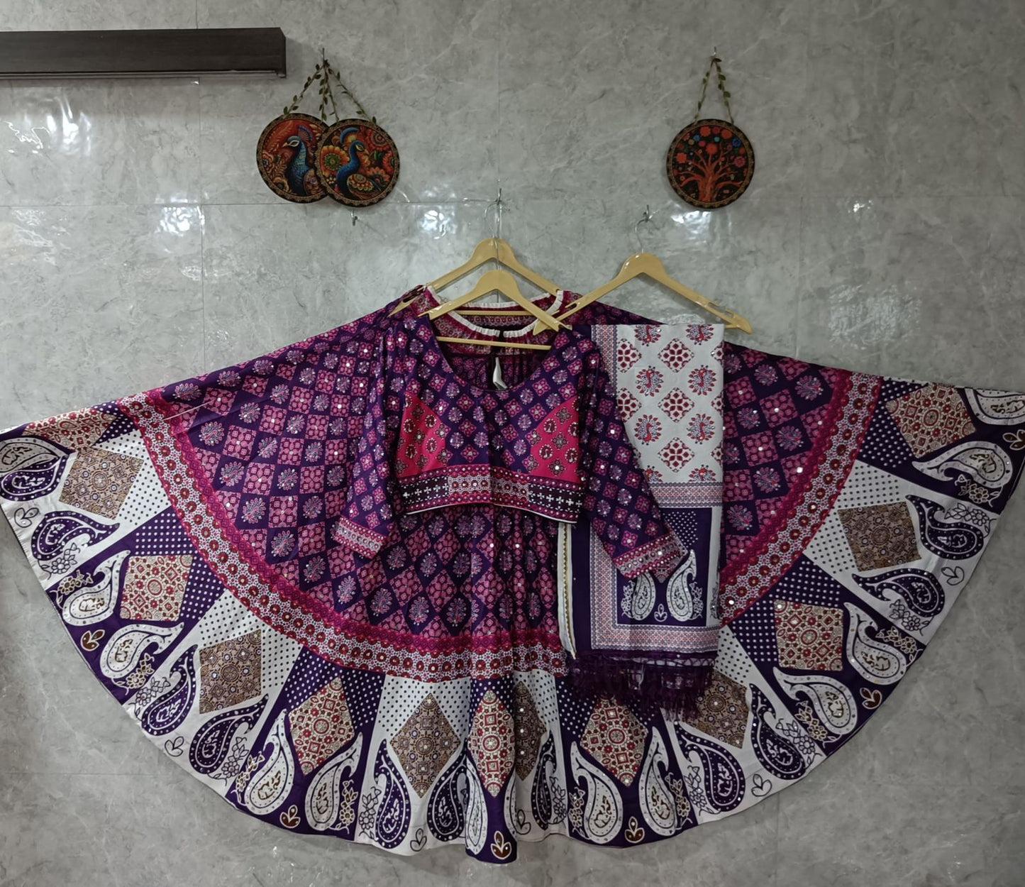 Premium Sartin With Digital Print Figure Design Chaniya Choli