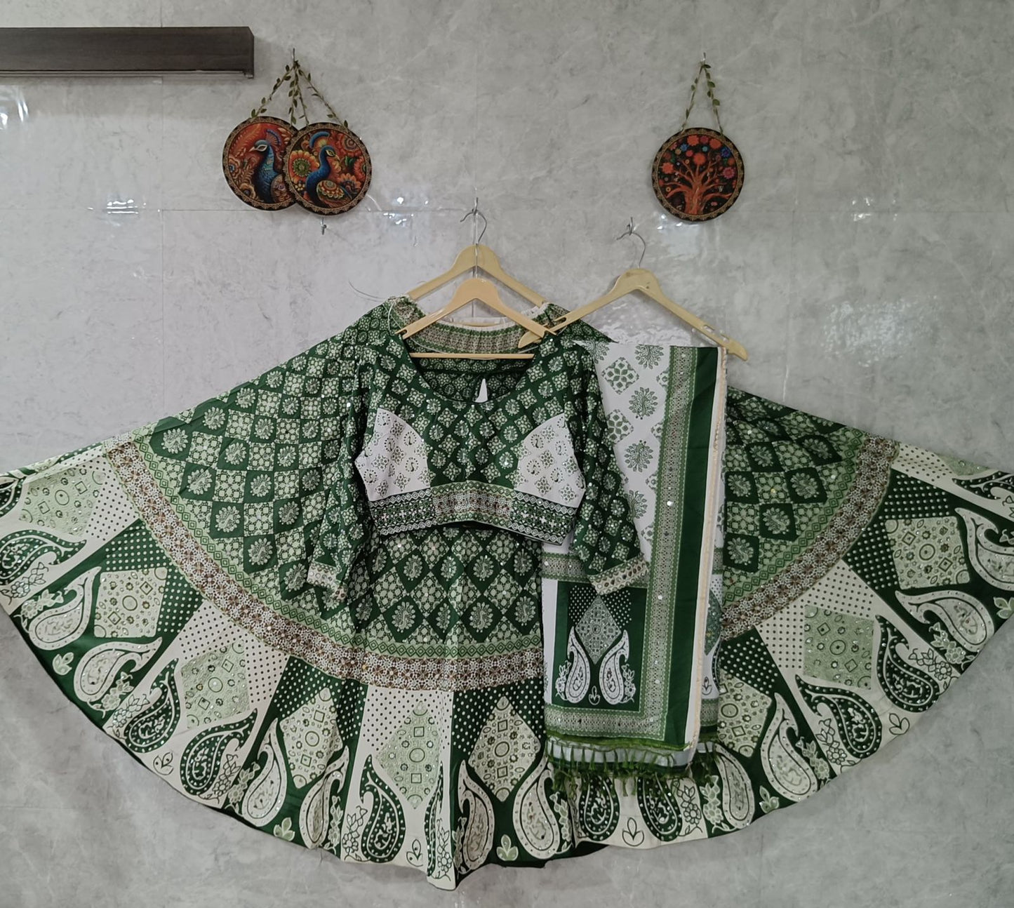 Premium Sartin With Digital Print Figure Design Chaniya Choli
