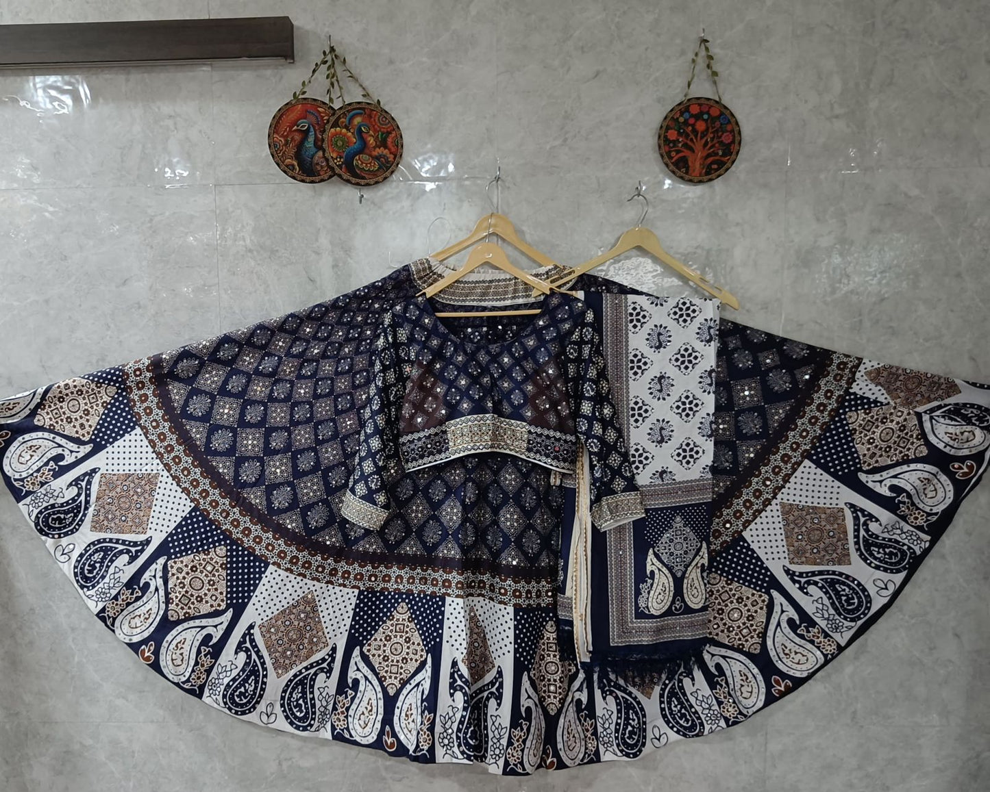 Premium Sartin With Digital Print Figure Design Chaniya Choli