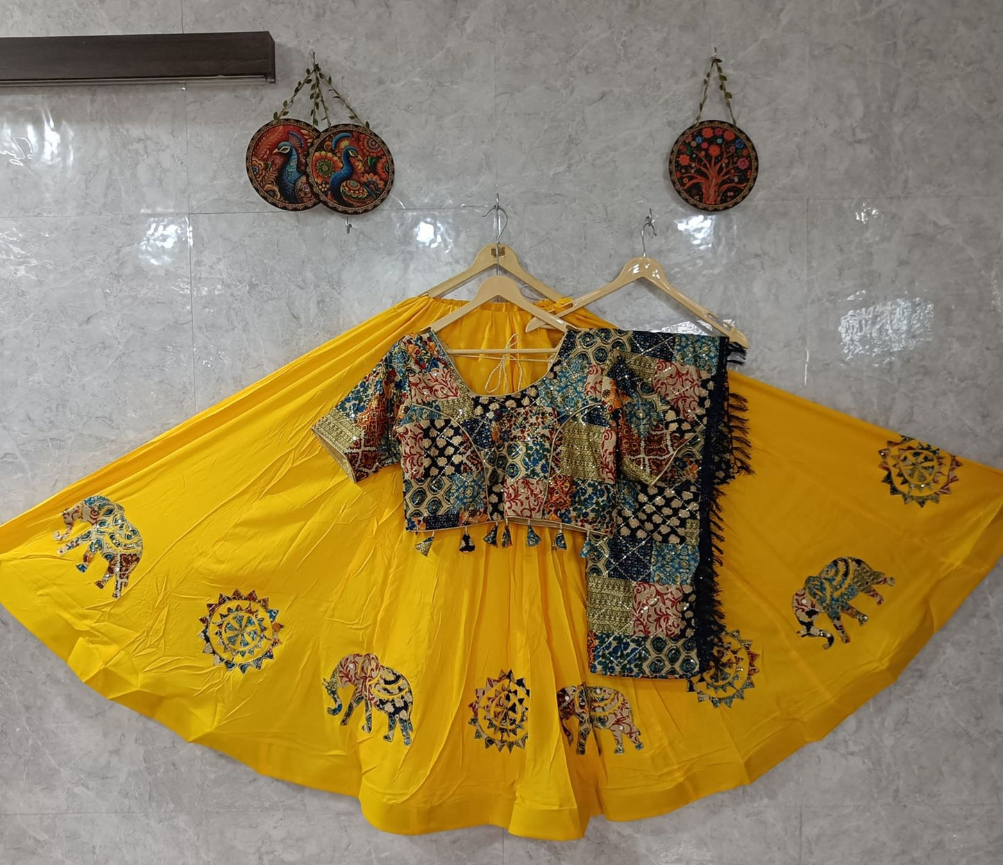 Heavy Rayon Ajrakh Printed Designer Chaniya Choli