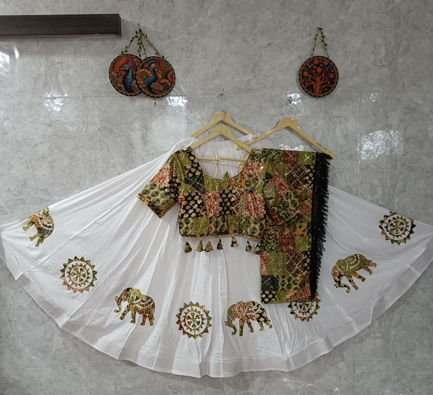 Heavy Rayon Ajrakh Printed Designer Chaniya Choli