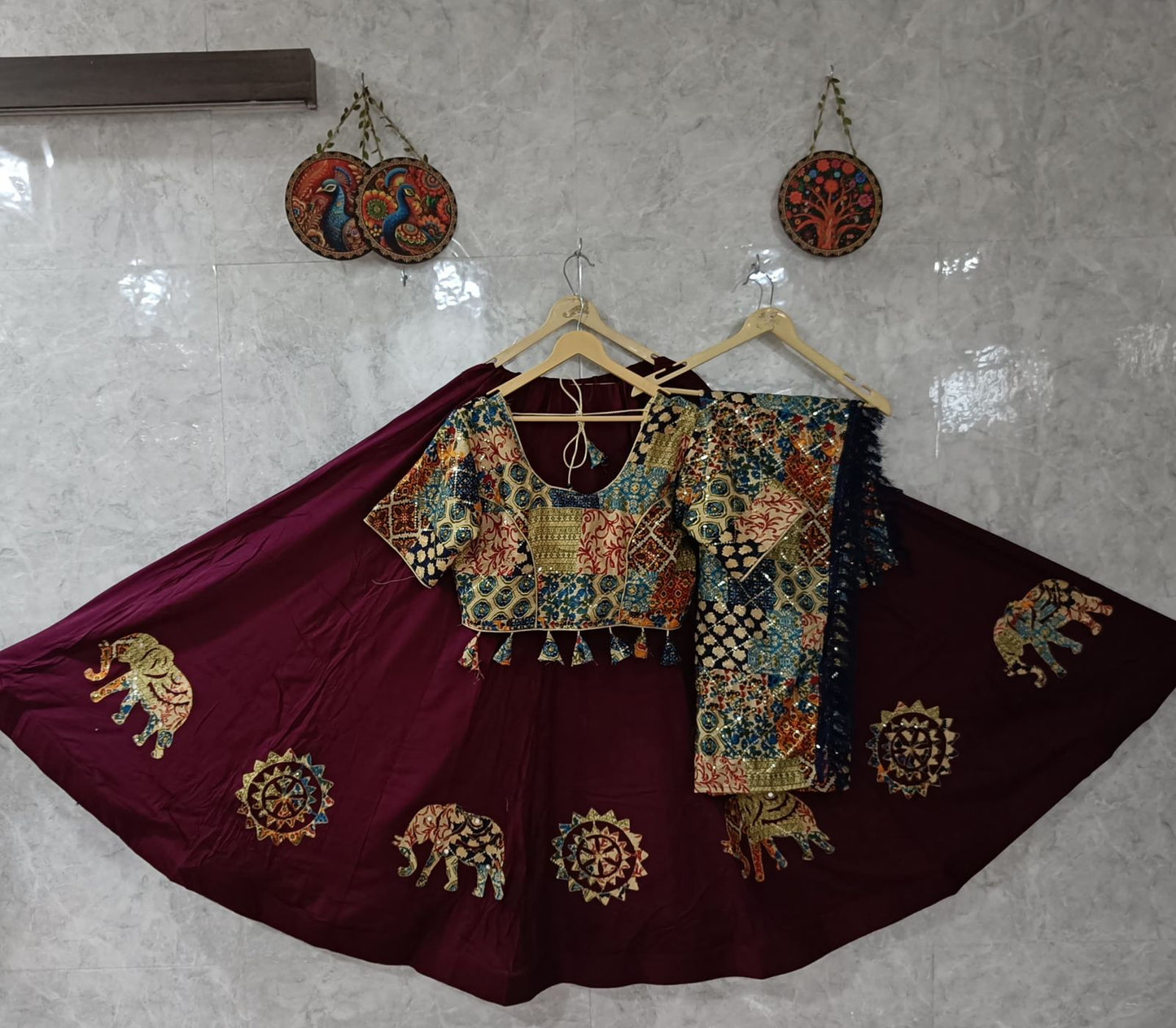 Heavy Rayon Ajrakh Printed Designer Chaniya Choli
