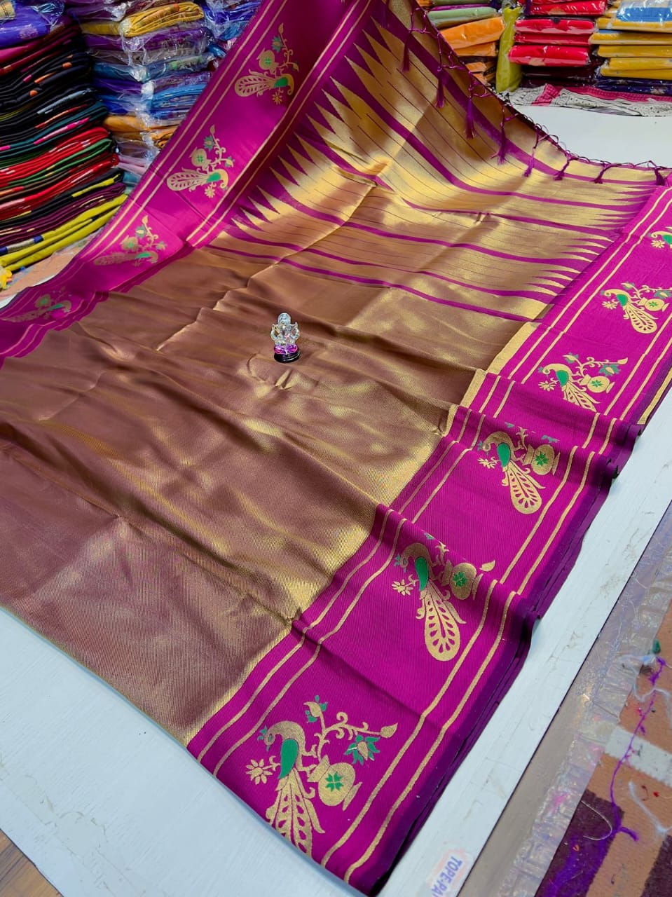 Soft Tissue Silk Peacock Brocade Paithani