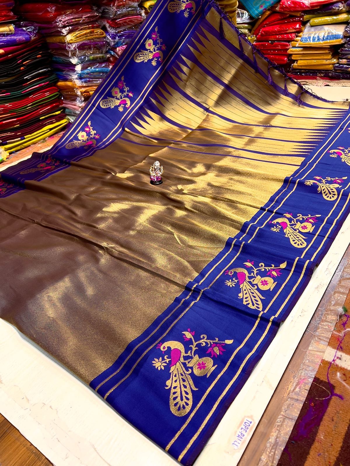 Soft Tissue Silk Peacock Brocade Paithani