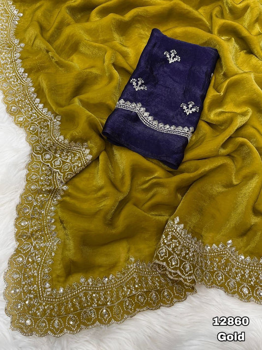 Soft & Smooth Space Silk Fendy Satin Saree