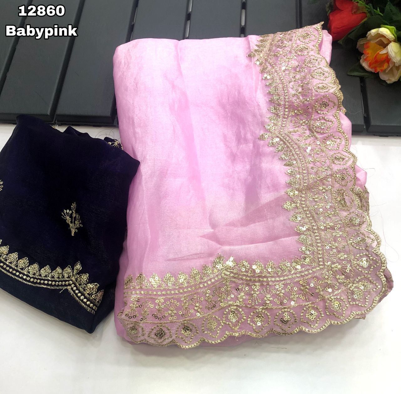 Soft & Smooth Space Silk Fendy Satin Saree
