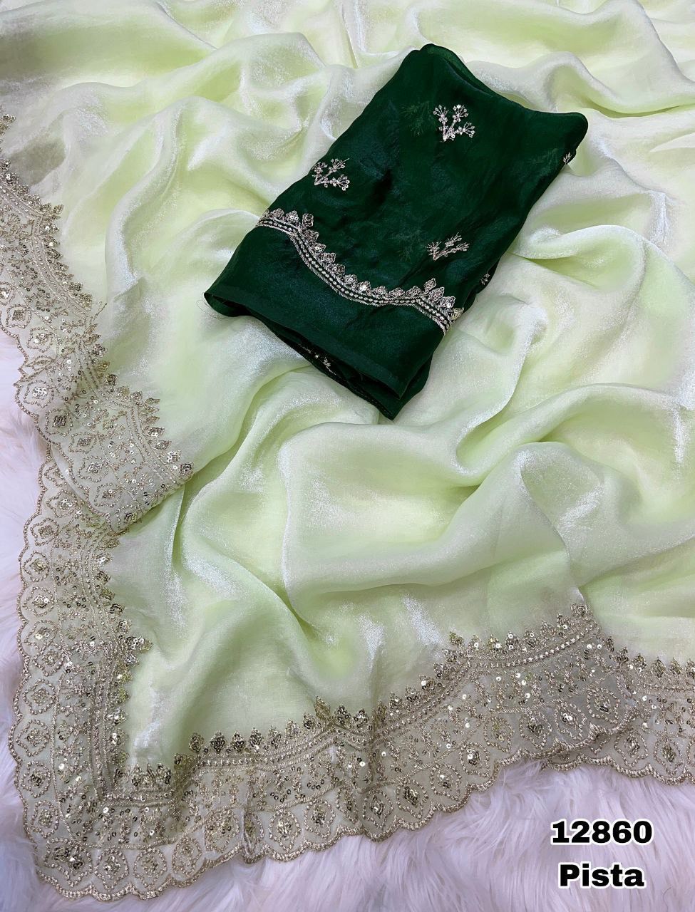 Soft & Smooth Space Silk Fendy Satin Saree