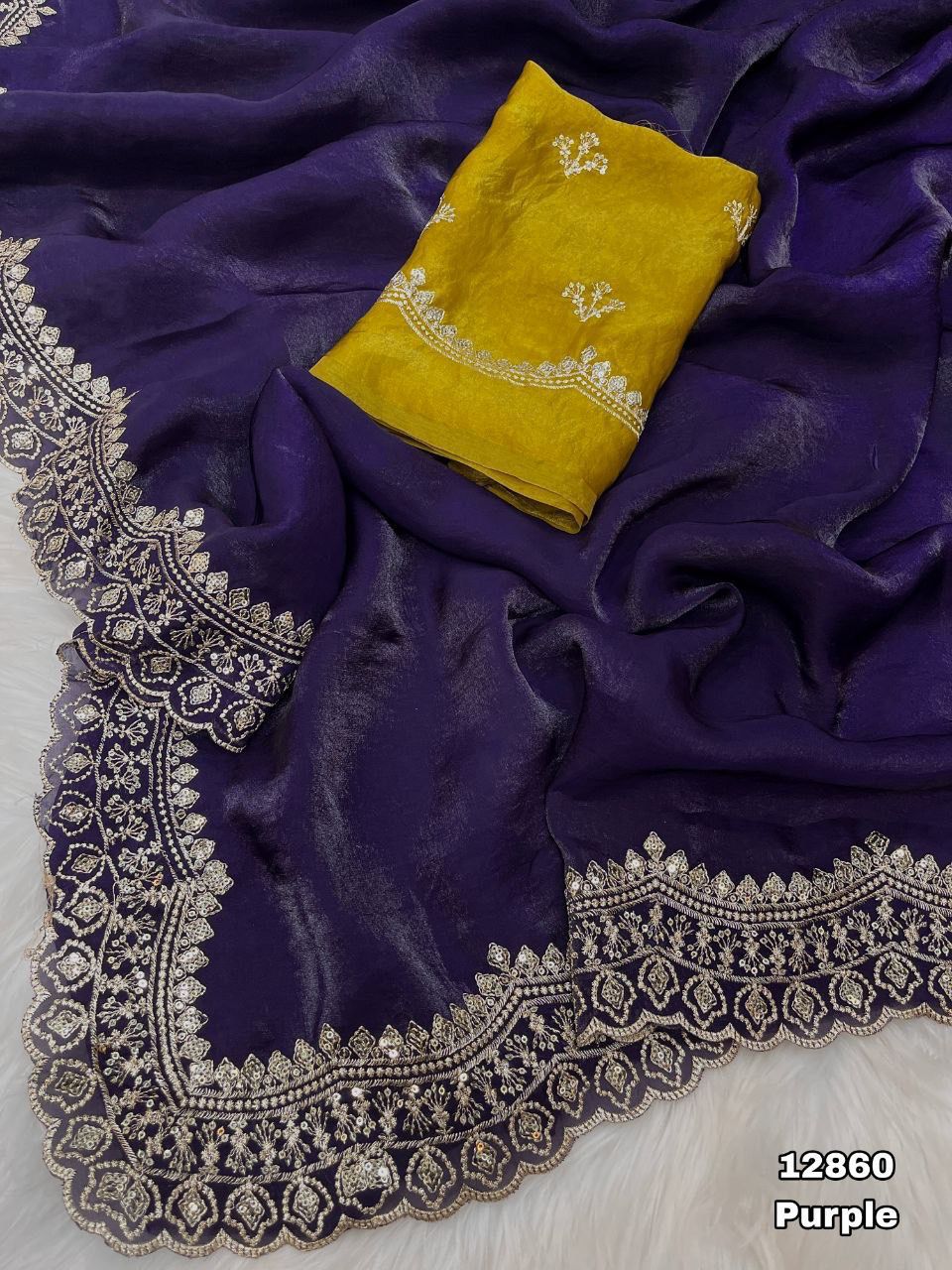 Soft & Smooth Space Silk Fendy Satin Saree