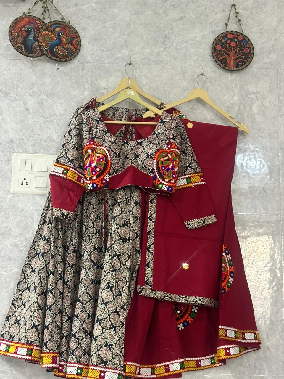 Premium Designer Ajrakh Cotton Heavy Chaniya Choli