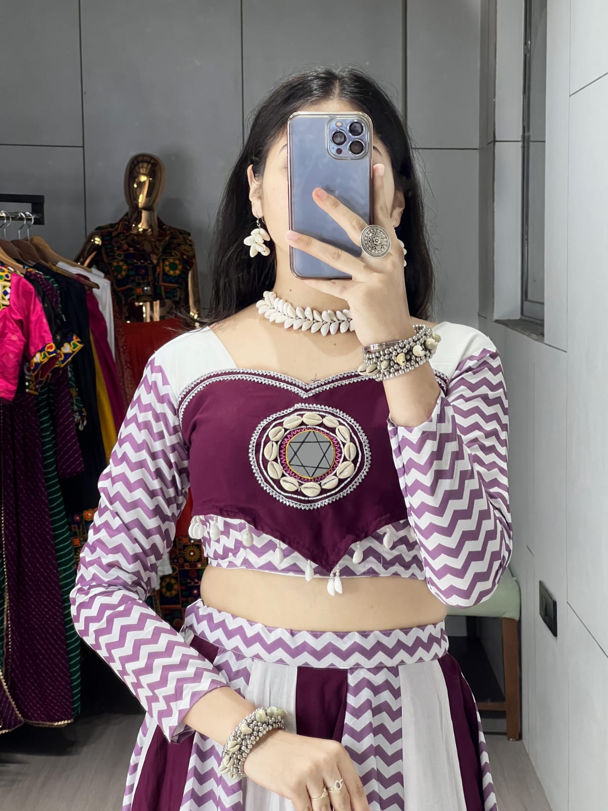 Elegant Wine Lehenga Set – Fully Stitched