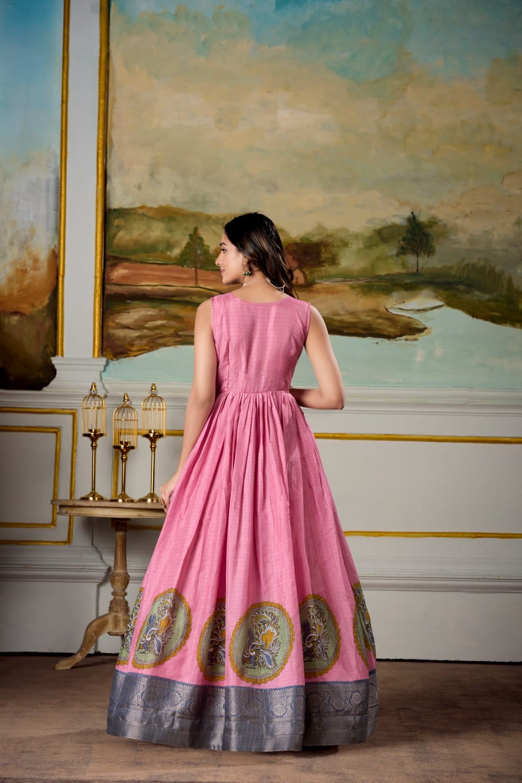 Soft, Regal, and Oh-So-Stunning β Dola Silk Gown with Koti Set