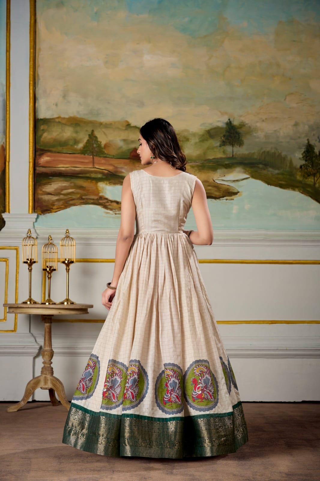 Soft, Regal, and Oh-So-Stunning β Dola Silk Gown with Koti Set