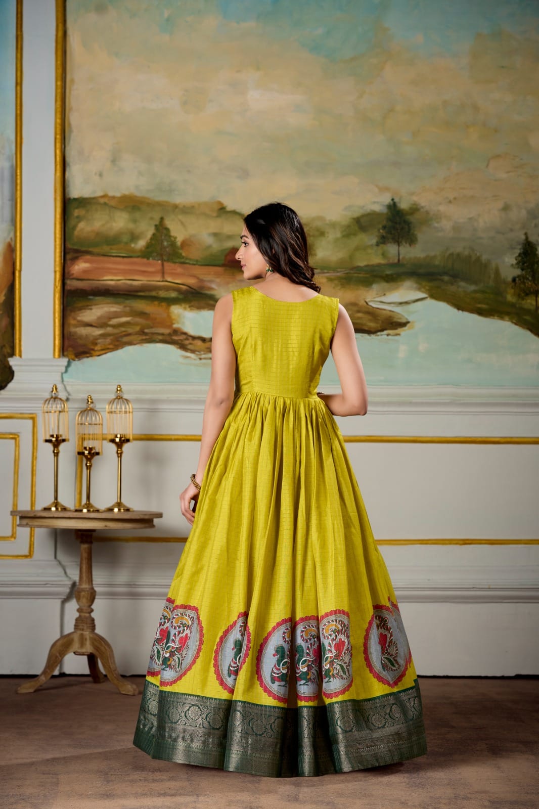 Soft, Regal, and Oh-So-Stunning β Dola Silk Gown with Koti Set